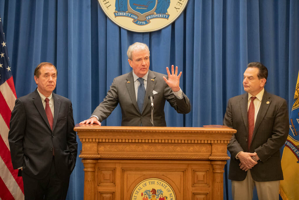 52991798506_b551983ecc_o Governor Murphy held a press conference with Assembly Speaker Coughlin and Senate President Scutari to announce an agreement on senior property tax relief in the Fiscal Year 2024 budget, on June 21, 2023 in Trenton