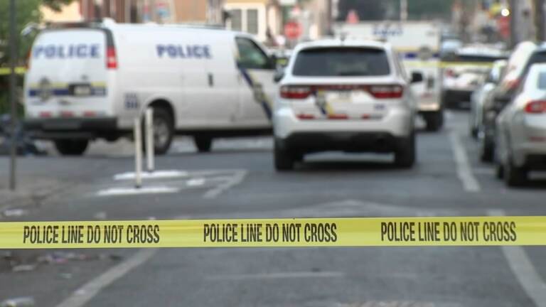 Police tape at a crime scene