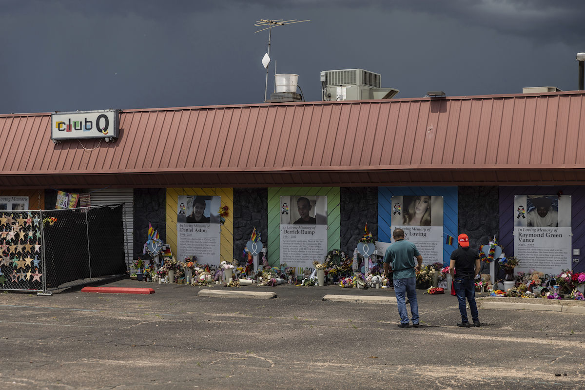 Colorado Springs Shooting People visit a memorial outside Club Q, the LGBTQ nightclub that was the site of a deadly 2022 shooting that killed five people, on Wednesday, June 7, 2023 in Colorado Springs, Colo