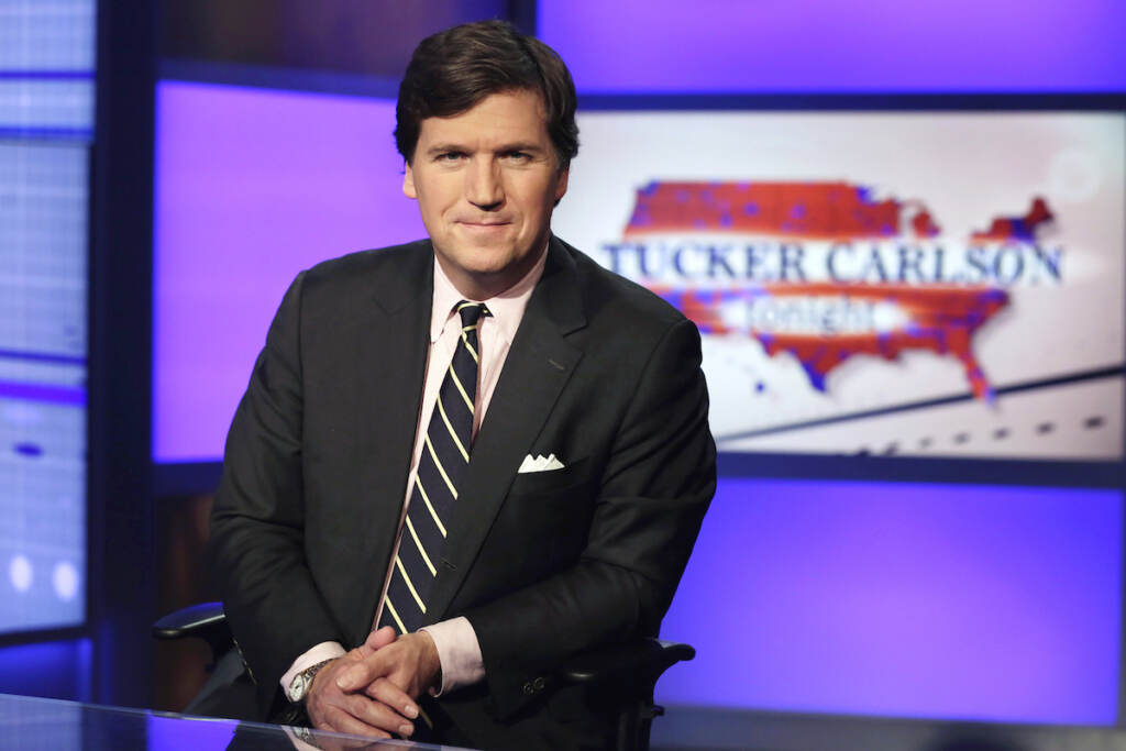 Tucker Carlson File photo: Tucker Carlson, host of ''Tucker Carlson Tonight,'' poses for photos in a Fox News Channel studio on March 2, 2017, in New York