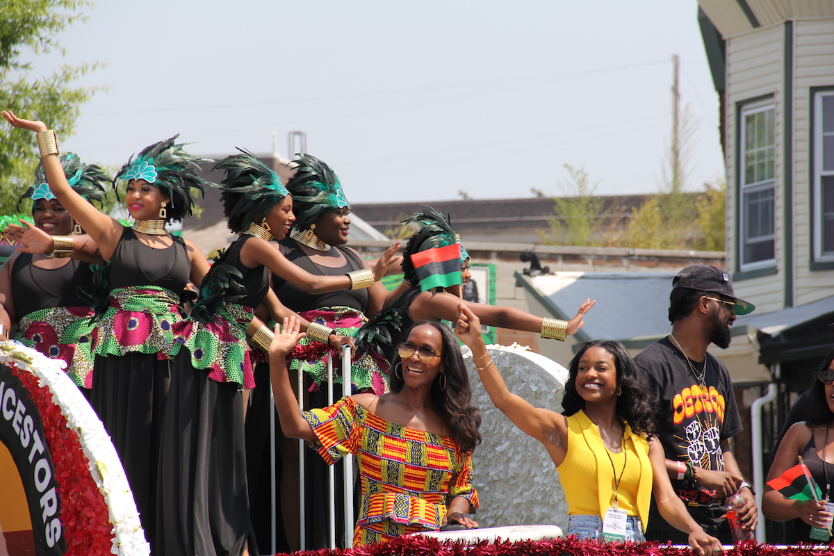 More than 20 floats participated in Sunday's parade, which went more than a mile down 52nd Street
