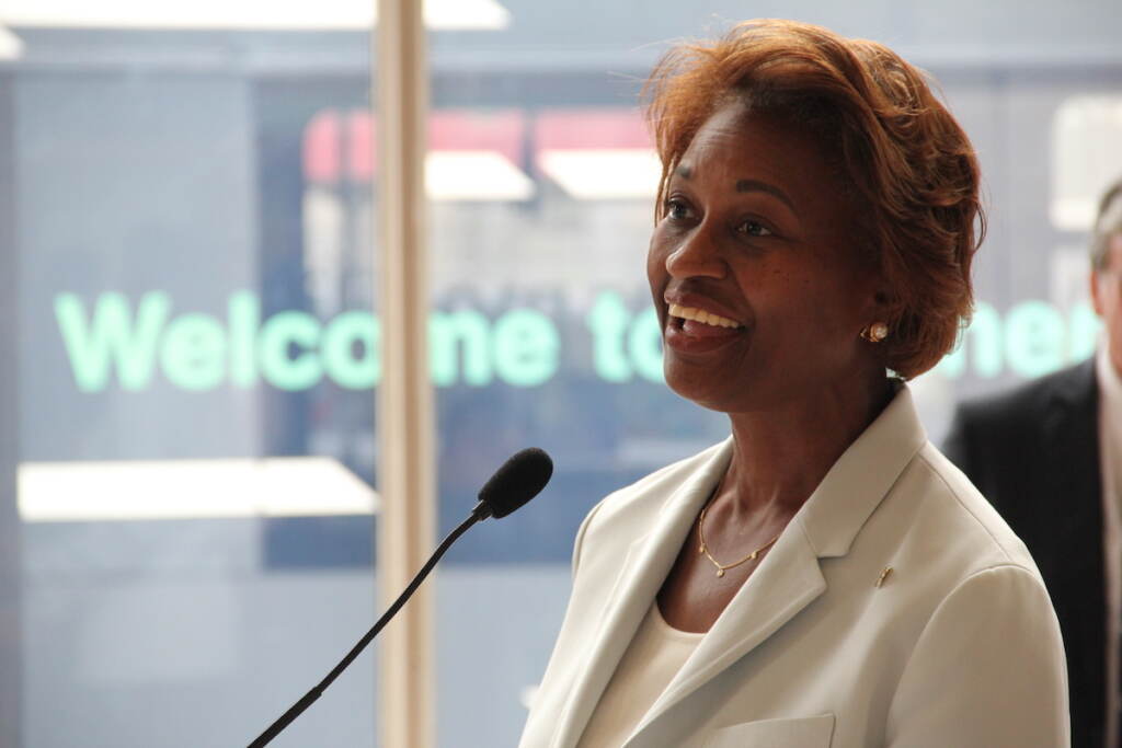 FTA Administrator Nuria Fernandez congratulated SEPTA and PennDOT for aiding congestion following the I-95 collapse, and for the speedy reconstruction
