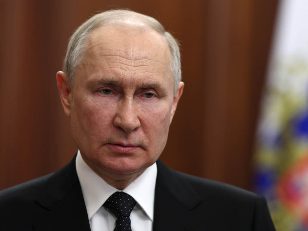 Russian President Vladimir Putin addresses the nation on Saturday after Yevgeny Prigozhin, the owner of the Wagner Group military company, called for armed rebellion and reached the southern city of Rostov-on-Don. Russian President Vladimir Putin addresses the nation after Yevgeny Prigozhin, the owner of the Wagner Group military company, called for armed rebellion and reached the southern city of Rostov-on-Don with his troops, in Moscow