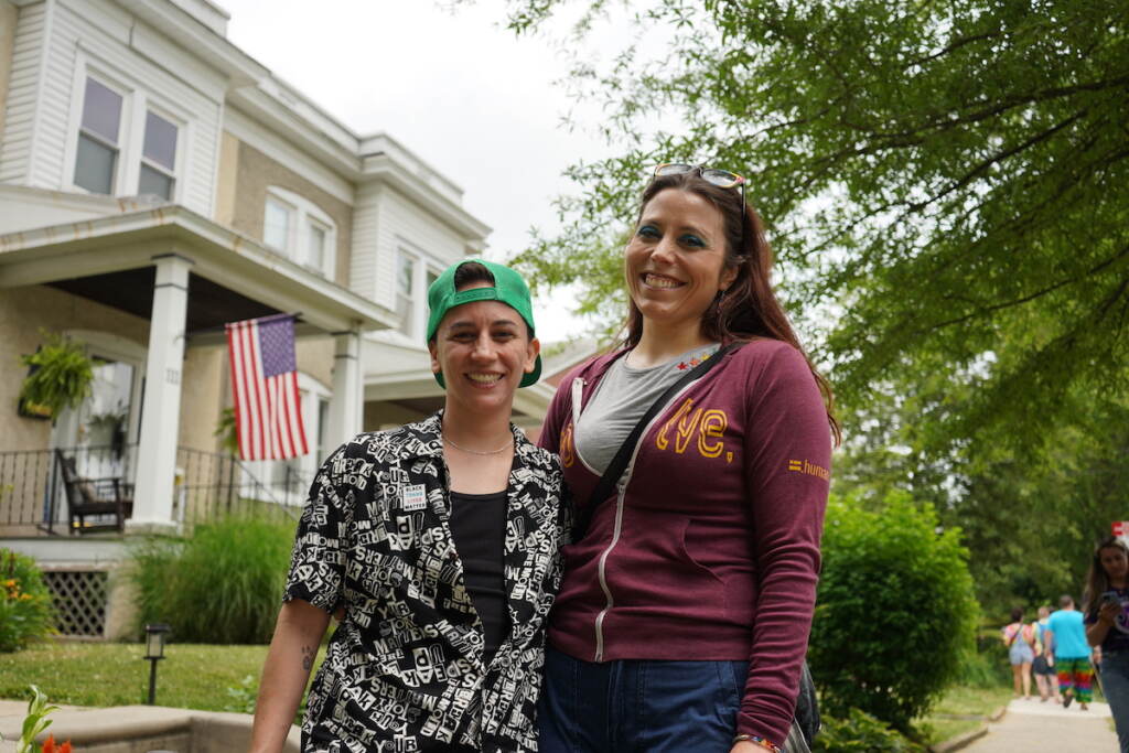 Tiffini Lanza and Autumn Dae Miller pose for a photo, smiling.