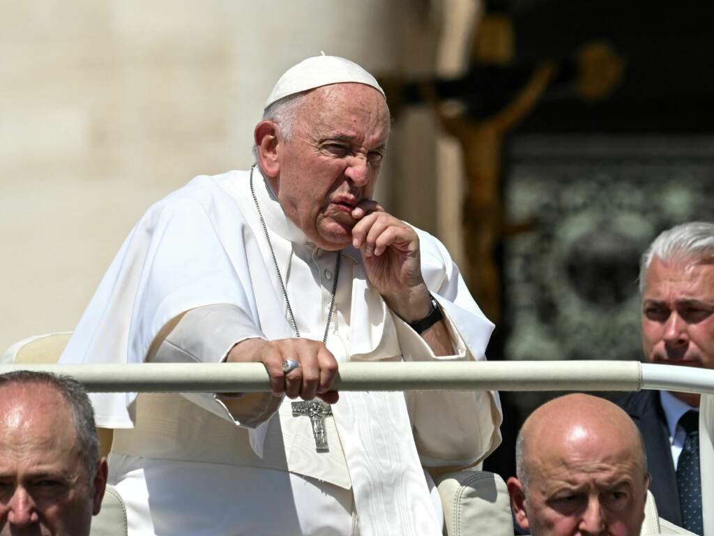 Pope Francis went to a hospital in Rome Wednesday for abdominal surgery. He’s seen here in the popemobile, leaving his general audience at St. Peter’s Square in The Vatican before heading to the hospital. Pope Francis went to a hospital in Rome Wednesday for abdominal surgery. He's seen here in the popemobile, leaving his general audience at St. Peter's Square in The Vatican before heading to the hospital.