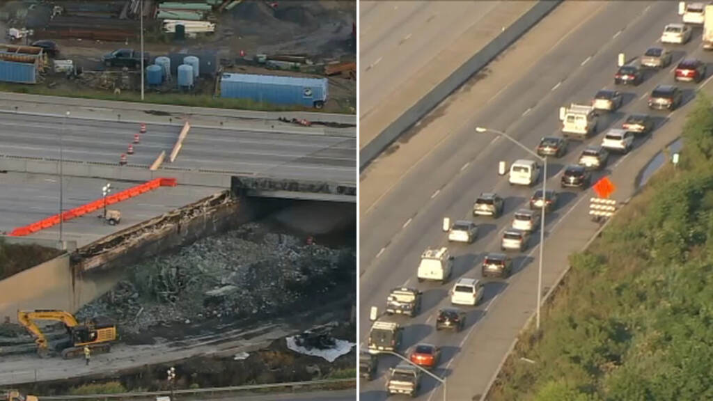 i95-collapse-traffic-6abc-2023-06-13 Traffic backed up on I-95