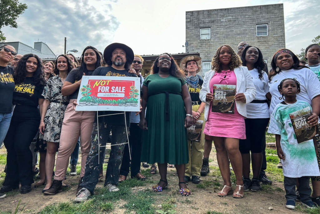 philadelphia-community-garden-062323 Members of City Council, gardeners, and advocates gathered to celebrate the lien buyback deal at Iglesias Gardens in North Philly Tuesday.