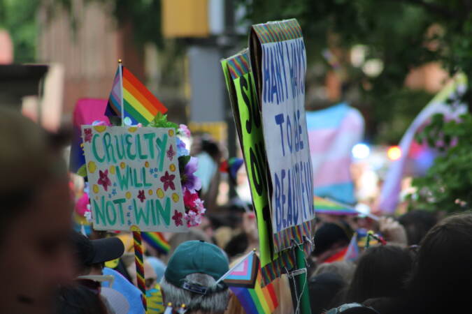 Scene of the crowd at Philly Pride festival.