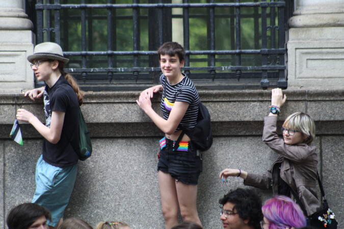 Scene of the crowd at Philly Pride festival.