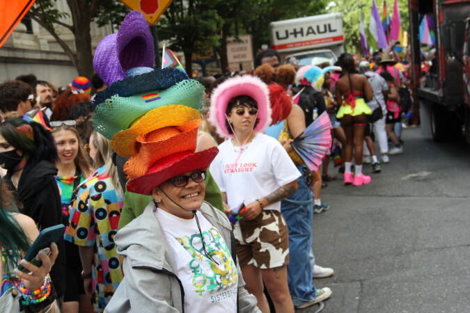 Scene of the crowd at Philly Pride festival.