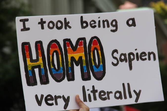 Scene of the crowd at Philly Pride festival.