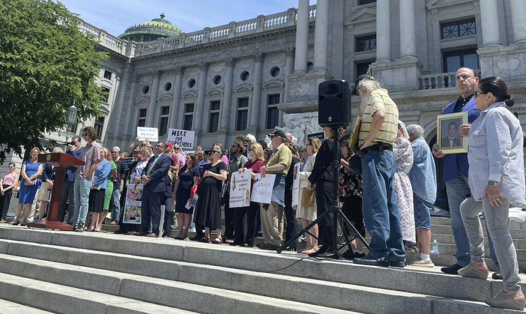 Rally outside of the Pennsylvania state Capitol in Harrisburg, Pa
