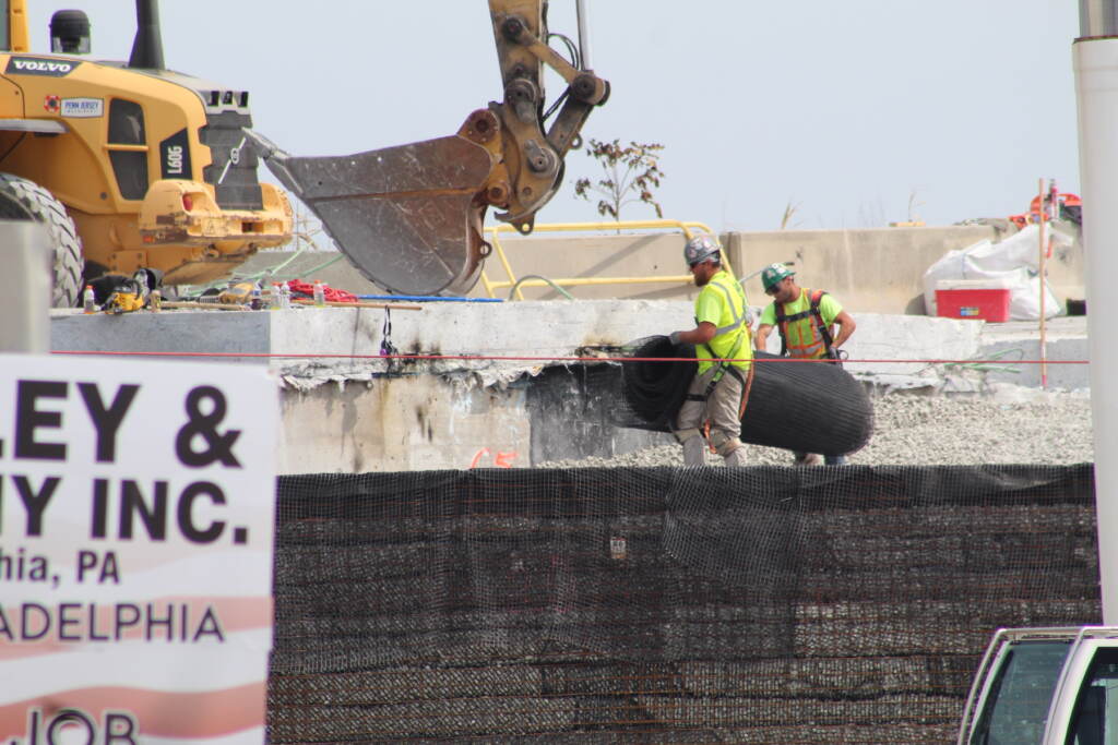 Construction work happening to repair the road