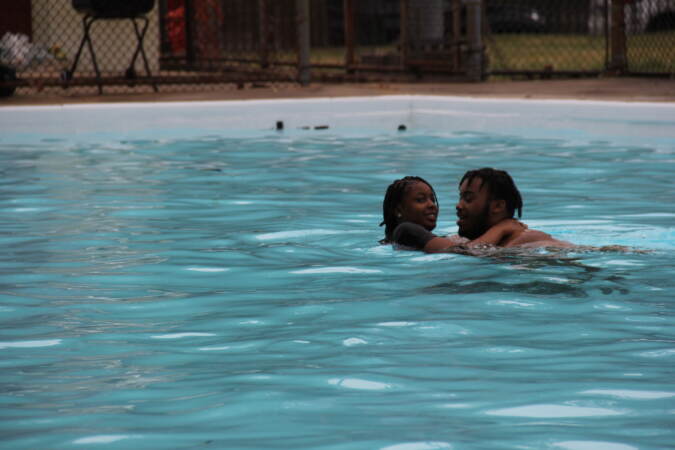 People swimming in the pool