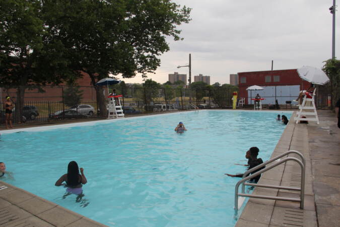 Fletcher Pool is one of the first three public pools in the city that opened on Wednesday. (Cory Sharber/WHYY)