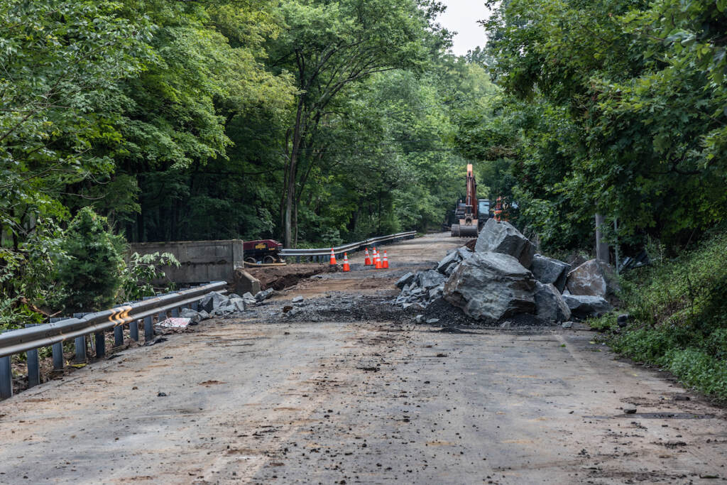 07 20 2023 k paynter flooding in upper makefield pa-2 A damaged road is shown in Upper Makefield