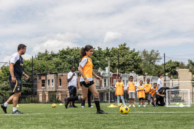 The Chelsea Foundation partnered with the Boys & Girls Clubs of Philadelphia to throw a Football Festival. 100 local kids participated in a soccer clinic at Christo Rey High School on July 24, 2023