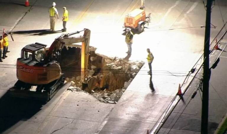 A view from above of a sinkhole