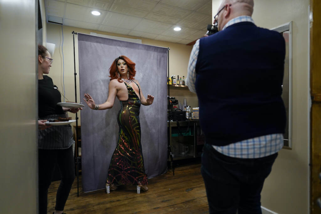 Drag queen Harpy Daniels posing for a photo