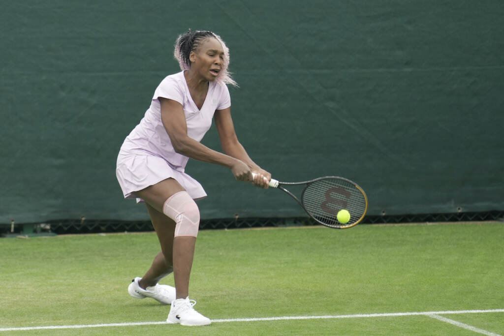 Venus Williams Venus Williams takes part in a practice session ahead of the Wimbledon tennis championships at Wimbledon,