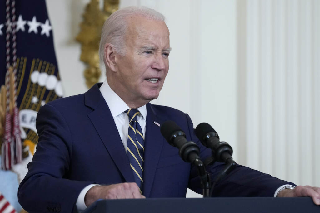 Joe Biden File photo: President Joe Biden speaks in the East Room of the White House in Washington, July 25, 2023.