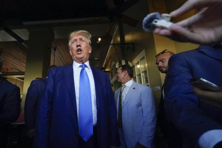 Former President Donald Trump visits Café du Monde in New Orleans, July 25, 2023.
