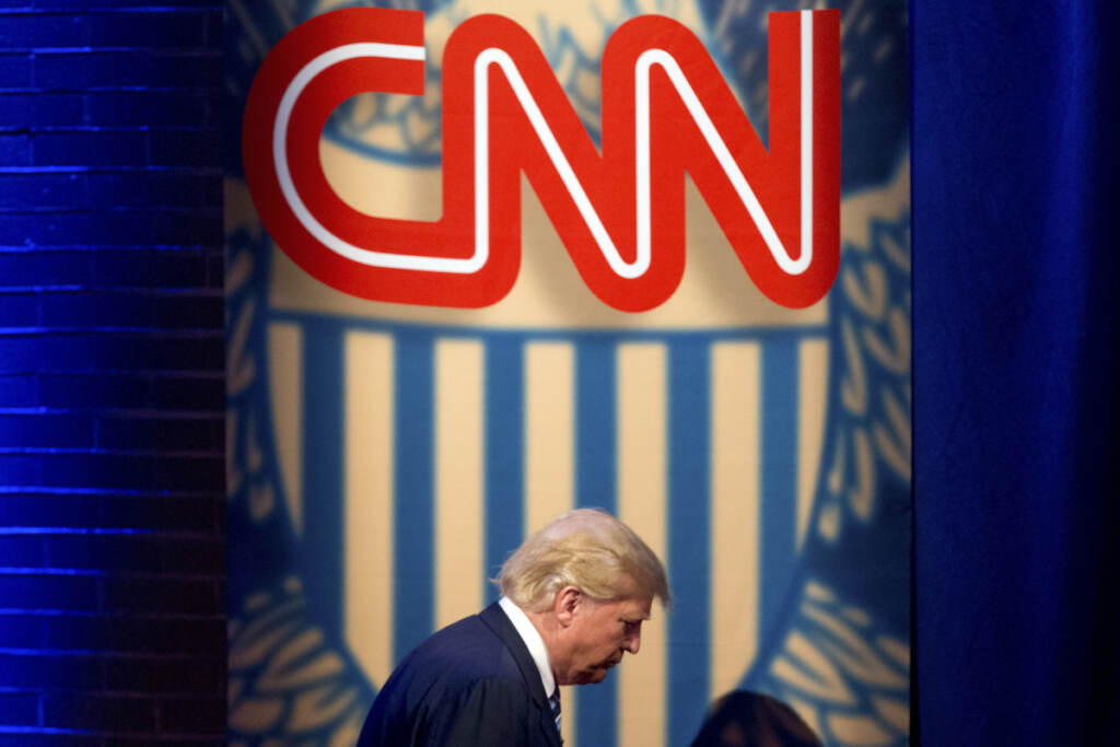 File photo: Then-Republican presidential candidate Donald Trump arrives for a CNN town hall at the University of South Carolina in Columbia, S.C., Feb. 18, 2016.