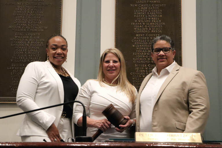 Majority Leader Melissa Minor-Brown, Speaker Valerie Longhurst and Majority Whip Kerri Evelyn Harris
