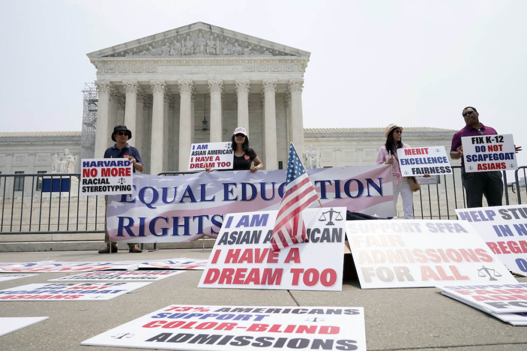 Affirmative Action Education Legacy Admissions People protest outside of the Supreme Court in Washington