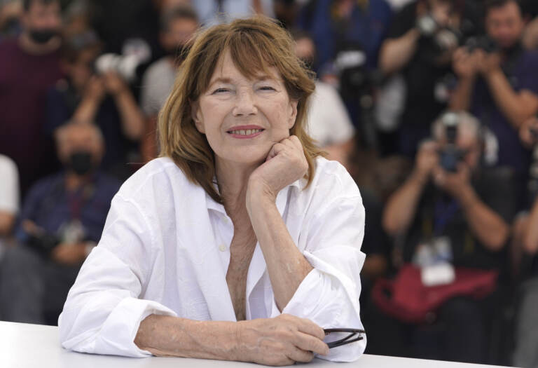 Jane Birkin poses for photographers at the photo call for the film Jane By Charlotte at the 74th international film festival, in Cannes, France, in July 2021. The actress-singer died on Sunday.