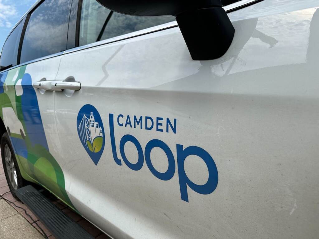 camden-loop-4 A close-up of a van emblazoned with the words Camden Loop