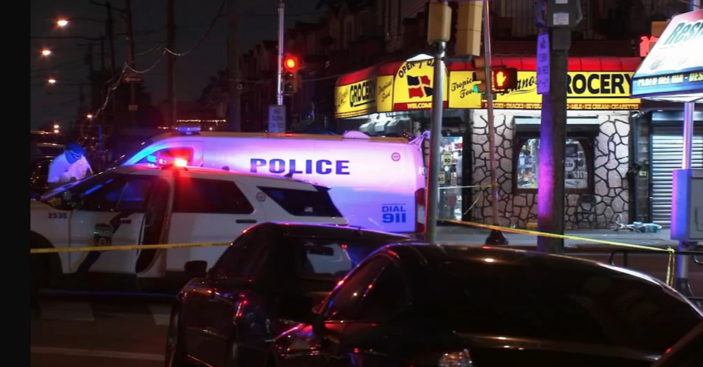 feltonville-mass-shooting-wpvi-071923 Police comb the scene of a mass shooting at D Street and Wyoming Avenue in Philadelphia.