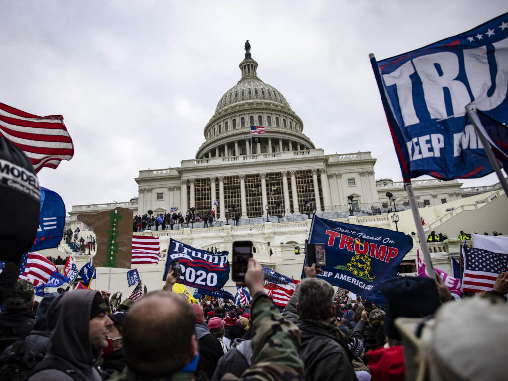 Pro-Trump supporters storm the U.S. Capitol following a rally with President Donald Trump on Jan. 6, 2021
