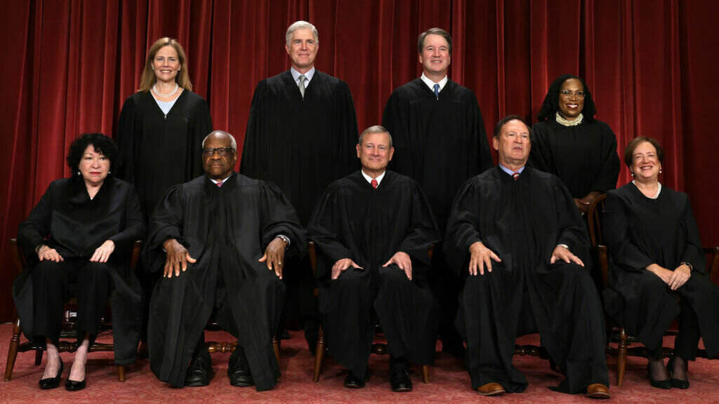 The U.S. Supreme Court Poses For Official Group Photo U.S. Supreme Court justices pose for a photo in 2022.