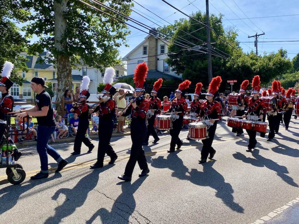 glenside-parade-5 Musicians march in a parade.