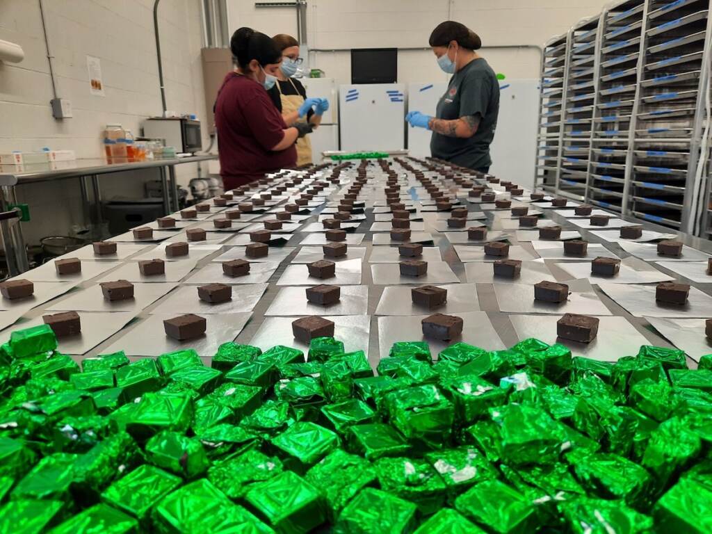 A row of pot brownies at The Farm