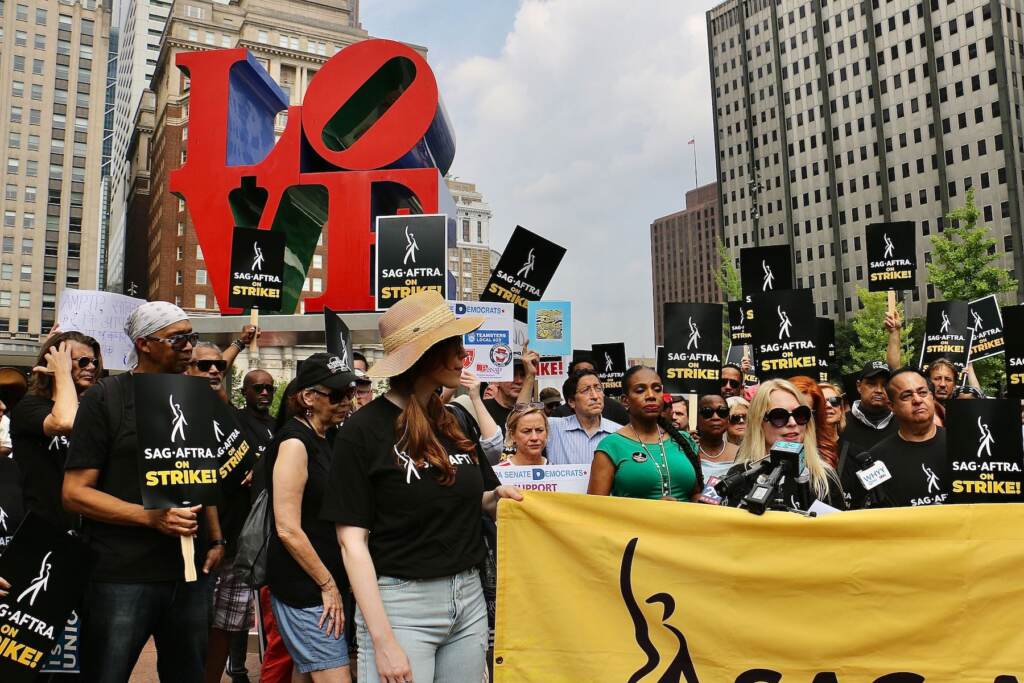 SAG-AFTRA strike in LOVE Park