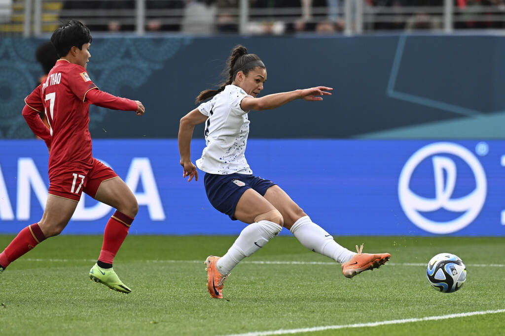 APTOPIX WWCup United States Vietnam Soccer Sophia Smith scores a goal.