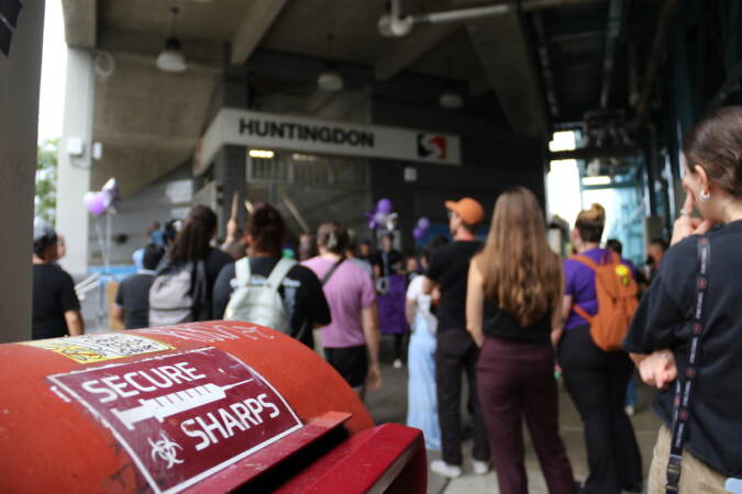 Safe needle disposal is available at SEPTA's Huntingdon Station, which is where Tuesday's Overdose Remembrance Walk started