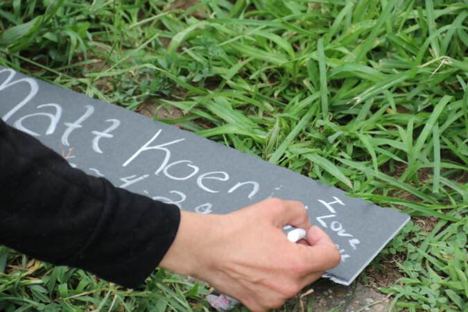 Messages to loved ones were left on some of the signs with names of those who have died from drug overdoses in Philadelphia