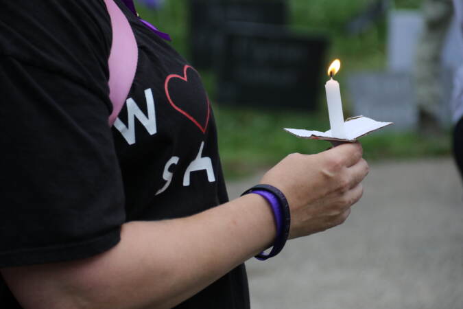 Candles could be seen throughout McPherson Square which were lit ahead of the reading of more than 1,000 names of people who have died from drug overdoses