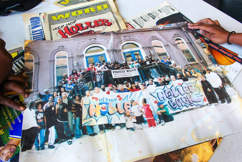 A photo with a group of people on "Hip Hop Holler Day"
