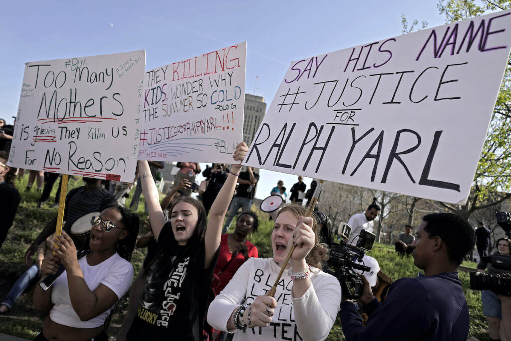 Ralph Yarl Wrong House People gather at a rally to support Ralph Yarl, Tuesday, April 18, 2023, in Kansas City, Mo. Yarl, a Black teenager, was shot last week by a white homeowner when he mistakenly went to the wrong address to pick up his younger brothers.