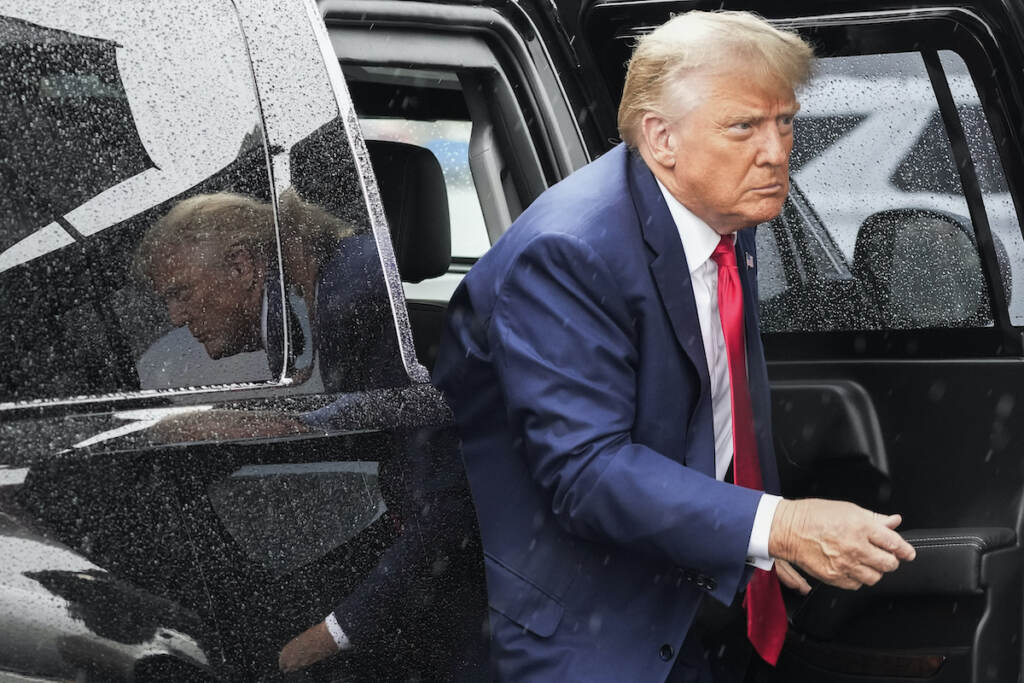 Donald Trump Former President Donald Trump arrives to board his plane at Ronald Reagan Washington National Airport, Aug. 3, 2023, in Arlington, Va., after facing a judge on federal conspiracy charges that allege he conspired to subvert the 2020 election