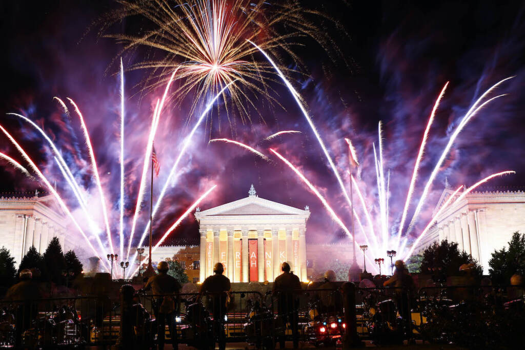 Fireworks explode over the Philadelphia Museum of Art during an Independence Day celebration, Friday, July 4, 2014, in Philadelphia.