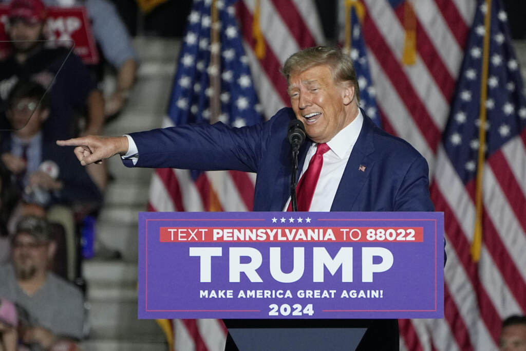 Donald Trump Donald Trump speaking at a campaign rally