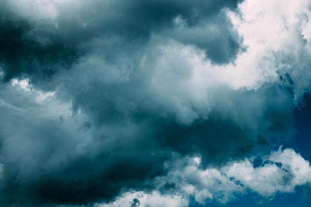 Storm Clouds. Dark Blue Cloudy Rainy Sky With Rain Heavy Clouds. Storm clouds