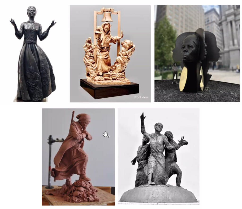 harriettubman-statue-designs renderings of 5 different statues