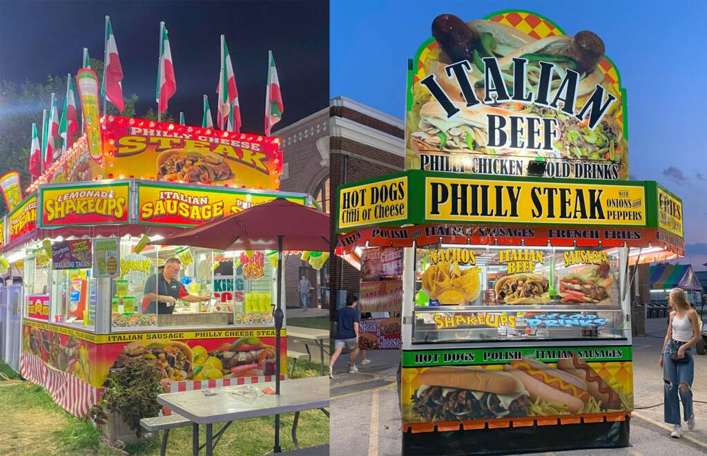 indianastatefair-cheesesteak-stands-scaled 600 miles from Philadelphia, cheesesteaks star at the Indiana State Fair.