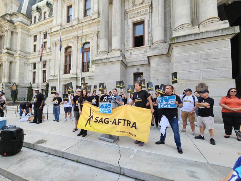 SAG-AFTRA rally at city hall